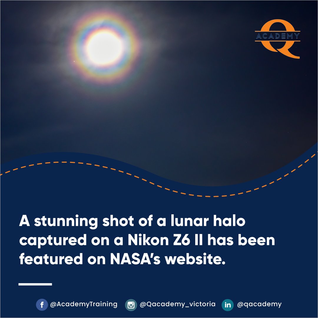 academy_q's tweet image. A stunning shot of a lunar halo captured on a Nikon Z6 II has been featured on NASA&apos;s website, celebrating the shot as its Astronomy Picture of the Day. 

Read more: bit.ly/3tj8aGy

#Photography #Design #Image #Capture #Skills #Career #Goals #Pursue #QAcademy
