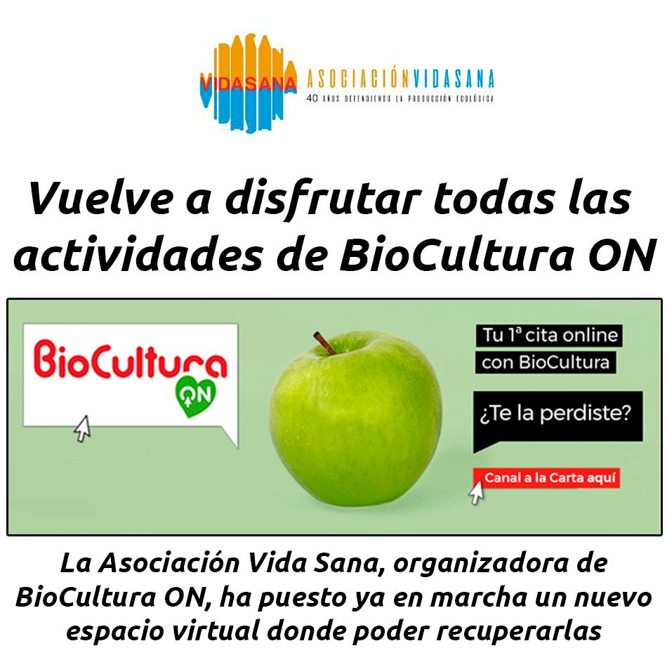 VUELVE A DISFRUTAR TODAS LAS ACTIVIDADES DE BIOCULTURA ON

hosteleriaenvalencia.com/noticias.asp?i…

@VidaSana_AVS #VidaSana #HosteleriaEnValencia #BioculturaON #ComunidadBio #ConsumoBio #Showcookings #ProductosEcologicos #ProductosDeTermporada #Consumidores #GourmetBio #SectorEcologico