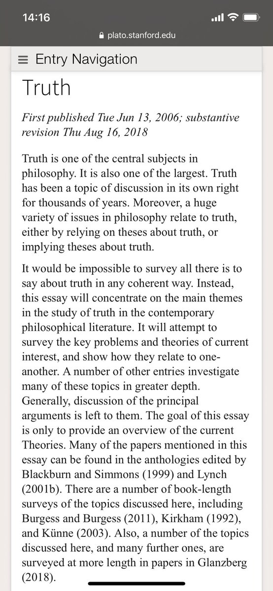 If you look at theories of “truth”, they abound, the question of what truth is, has occupied philosophers, lawyers & barmen for centuries. Certainly long before Jack let loose the little blue bird on the world.