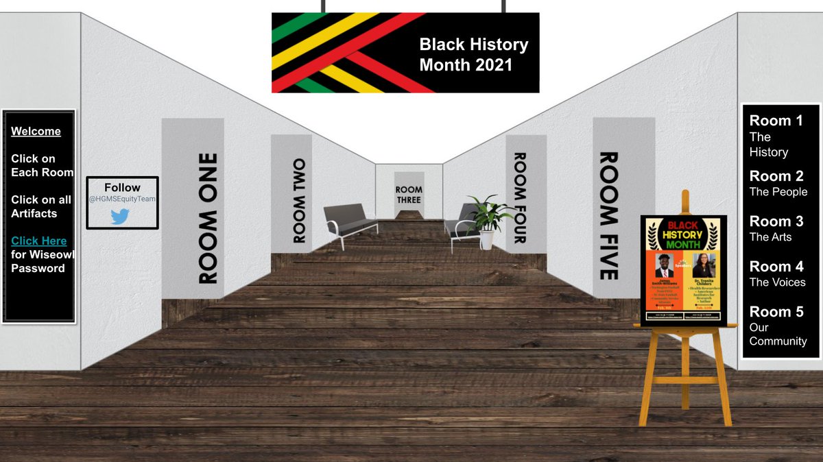 HGMSEquityTeam's tweet photo. This morning, students will take their first virtual tour of our #BlackHistoryMonth Museum. Thank you, @AngelMurdock, for all of your hard work on this project! The result is nothing short of incredible. Join us here at: https://t.co/1UsJ5yHvOO @HollyGroveMS @WCPSSEquity https://t.co/gVQtyj5L86