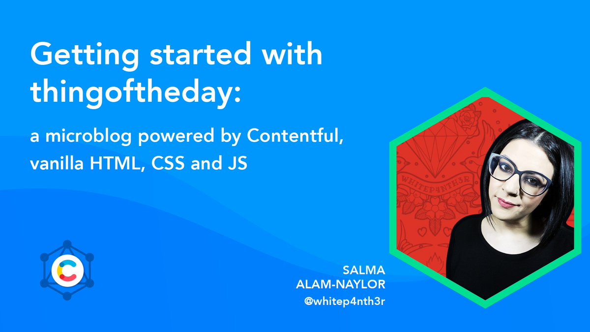 contentful's tweet photo. Want to get started with Contentful with #noframeworks? 👀
Salma @whitep4nth3r has created this tutorial for a static site built entirely with vanilla HTML, CSS and JavaScript - complete with a starter repo and quick setup guide using the Contentful CLI.
https://t.co/P8vnEql991 https://t.co/fvVmar9npp