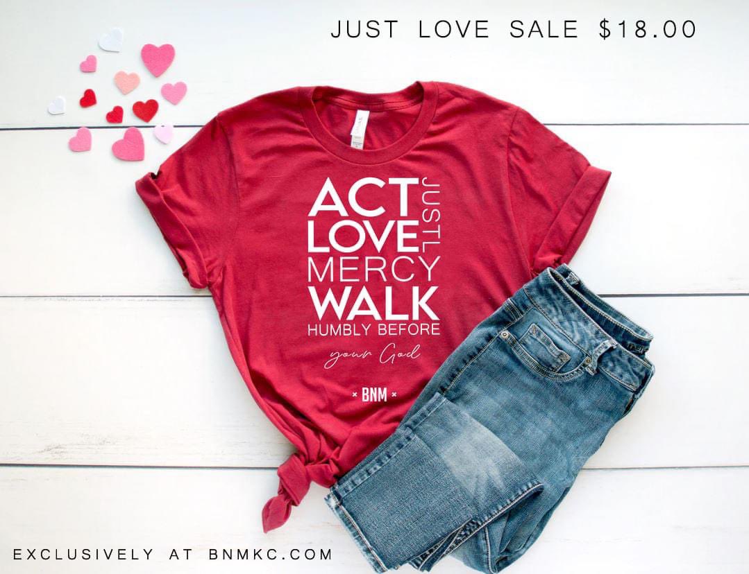bnmkc_'s tweet photo. No big win? No worries. In #KansasCity it's all love and we're still celebrating love all month long at B N M K C . c o m 
Shop the Just Love Sale through Wednesday only. Act. Love. Walk. just $18.00! 💞
#love #Valentines #kc https://t.co/cXt27hwm8J