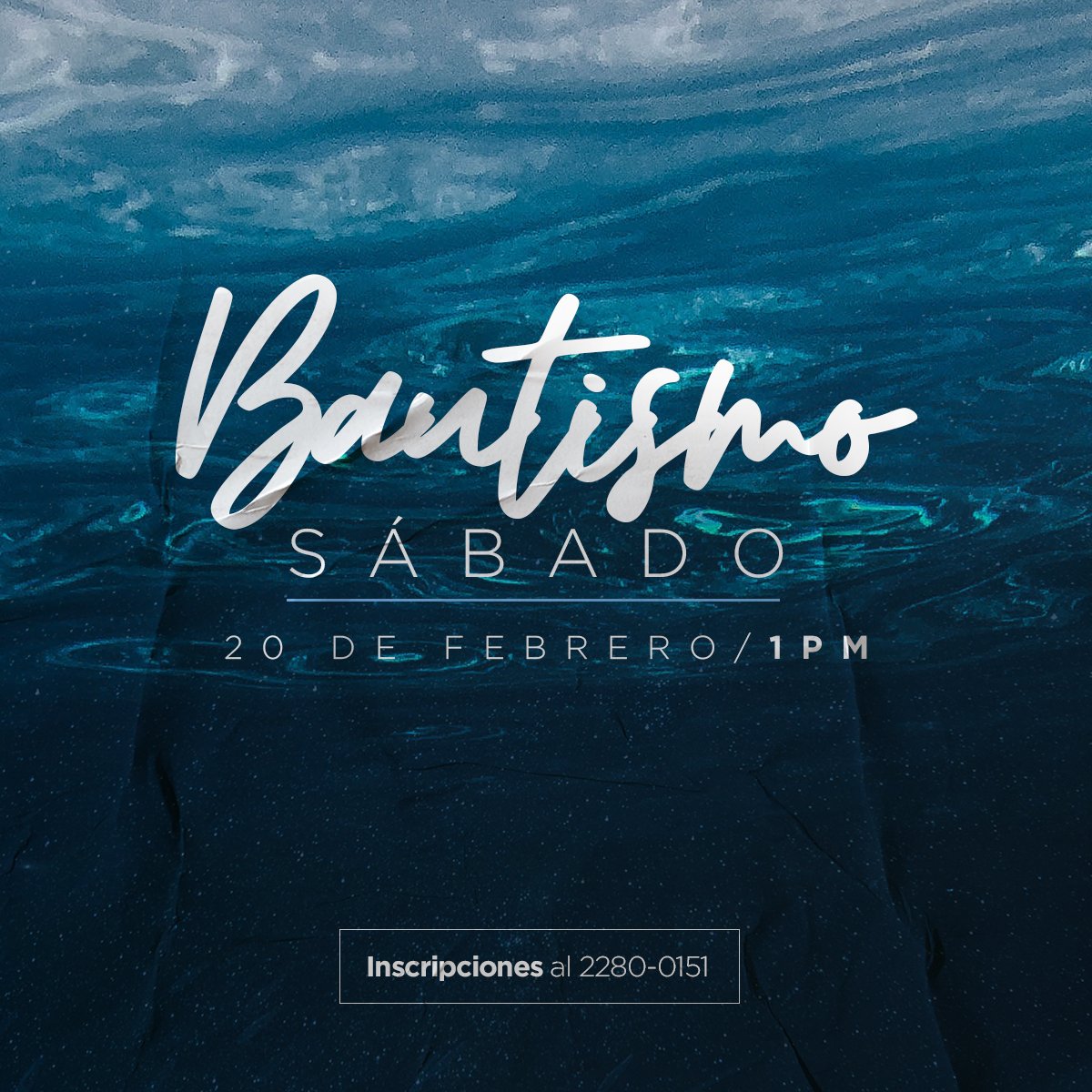 Una oportunidad para volver a nacer, para dar un paso al frente y empezar de nuevo. Inscribite al próximo bautismo que será el 20 de febrero a la 1 p.m.  Llamá al 2280-0151 y reservá tu lugar. 💧