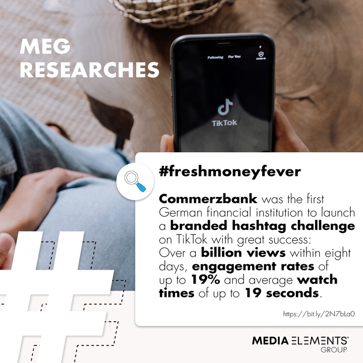 MEG_group's tweet photo. As the first German financial institution, @Commerzbank has absolutely hit the ravages of time with its #freshmoneyfever Challenge. They had influencer cooperations with successful TikTok creators such as Paullinoo, Paulomuc, Maxplore and Ey Freudin. https://t.co/jy3OP4S94L