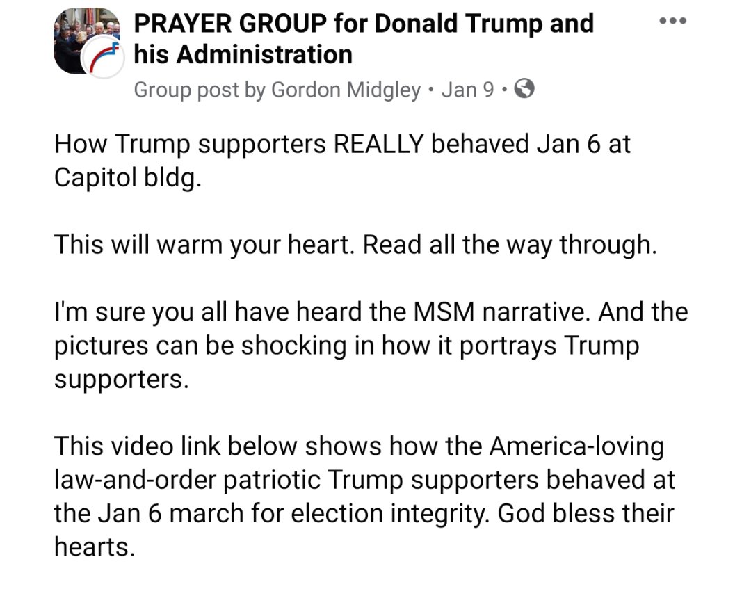 But some NextDoor users at the Capitol began peddling the lie that the deadly assault was b/c of "antifa". Gordon Midgley is the St. Chas. county businessman who organized the bus trip. His FB avatar is a graph of the fictional claim that WI computers gave the state to Biden 7/