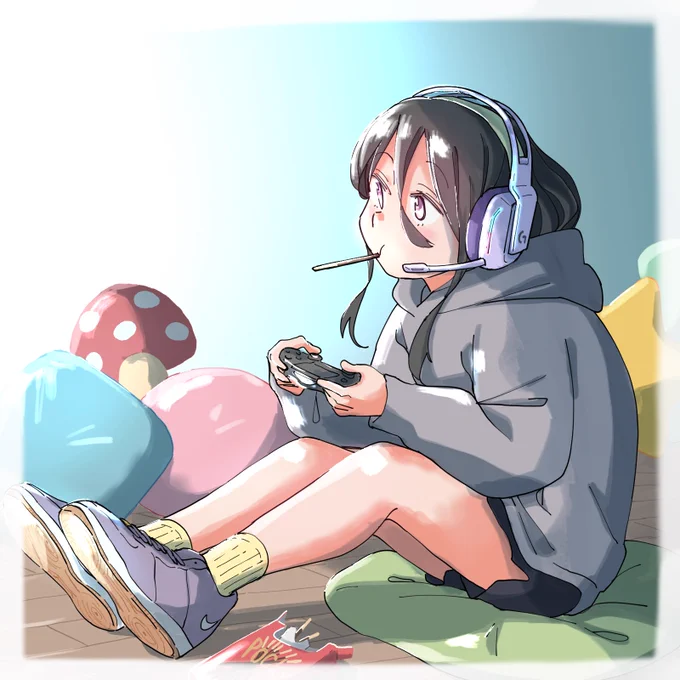 ヘッドセット気に入ったから描いた 