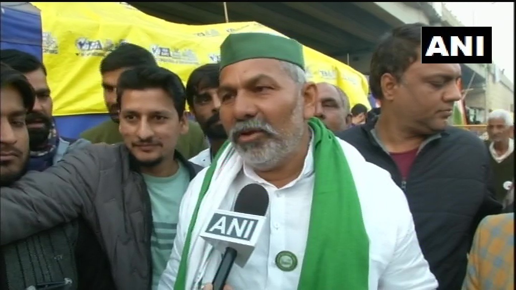 ANI's tweet photo. Prime Minister said 'MSP hai, tha aur rahega' today but he did not say that a law will be formed on MSP (Minimum Support Price)... The country does not run on trust. It runs on the constitution and law: Rakesh Tikait, Bharatiya Kisan Union https://t.co/gjgo7h0C83