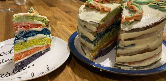 Lewis Haworth is a lock-down legend, he has raised a fantastic £25 for mind. His cake included a mental health logo and rainbow layers throughout! He said it was mouth-watering! We are very proud of Lewis for raising awareness for children's mental health week!!  #BHSBAKEOFF