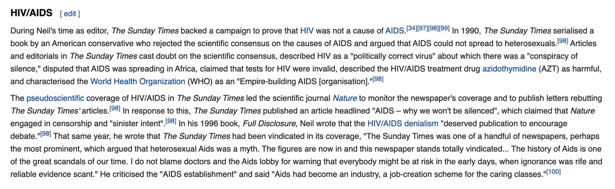 MimiJ9's tweet image. During Andrew Neil’s time as editor of The Sunday Times, he allowed this pile of lying, homophobic shit to be printed.