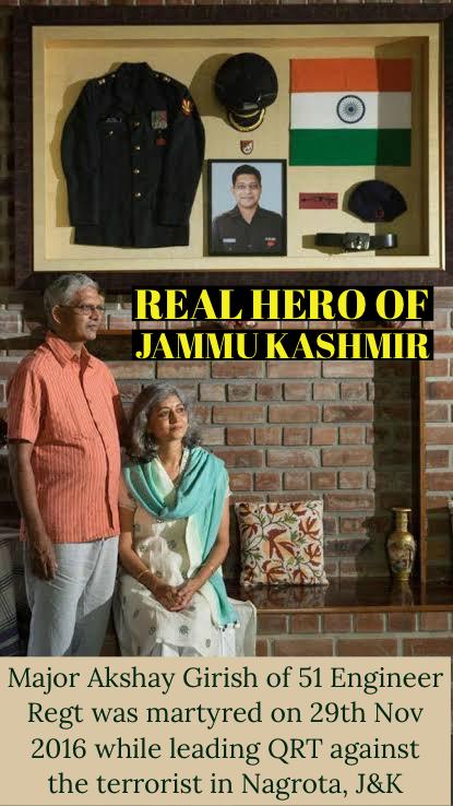 हर करम अपना करेंगे, ऐ वतन तेरे लिए दिल दिया है, जां भी देंगे, ऐ वतन तेरे लिए These line hold true for MAJOR AKSHAY GIRISH KUMAR Born on 6th Dec 1985, just @ 31 he laid down his life to save his fellow men on 29 Nov 2016 in Nagrota, Jammu #RealHeroOfJK @megirish2001  @wg_kumar