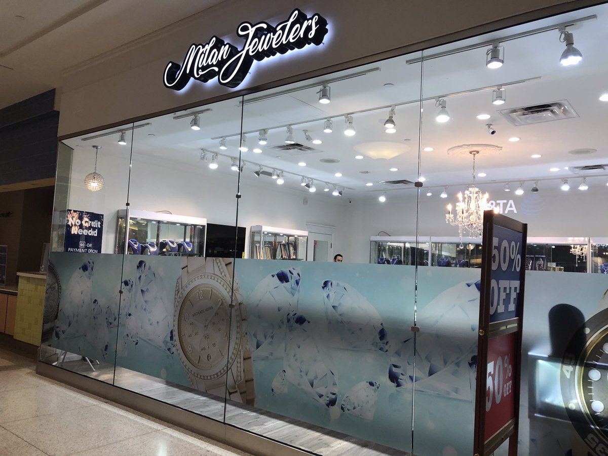 fastsigns207's tweet photo. Want privacy? Want to advertise and display your product or brand? Vinyl! On windows! Check out Milan Jewelers in Monroeville Mall for beautiful jewelry and the vinyl we added to their business for privacy and color and display!
#fastsignsdidit #fastsigns207 #vinyl #monroeville https://t.co/gmKR2LD87R