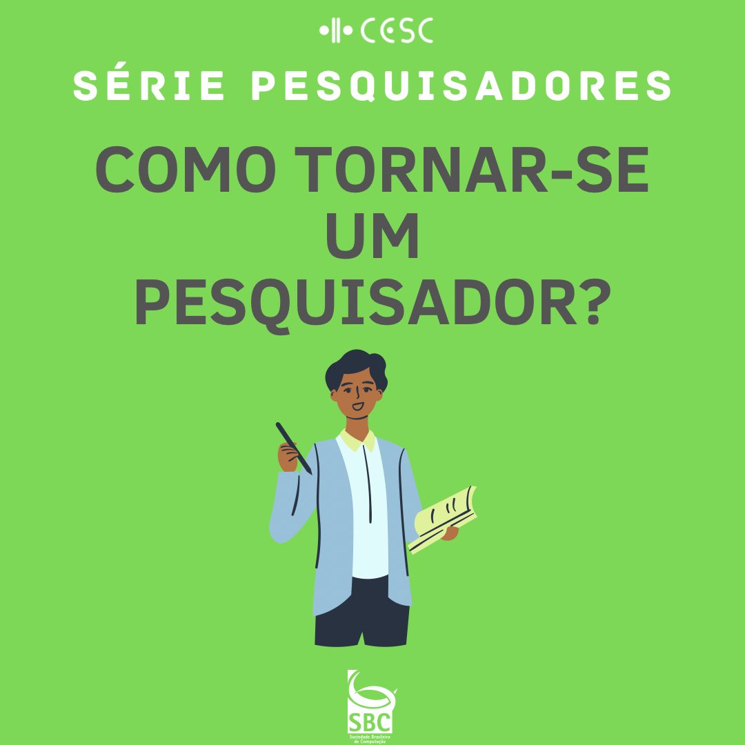 sbc_cesc's tweet photo. Hoje a CESC apresenta o segundo post da nossa série pesquisadores 💕
Se você pretende seguir esta área, fica aqui algumas dicas de 3 pesquisadoras brasileiras de como começar. 

#cesc #sbc #pesquisa https://t.co/LA3IputfUL