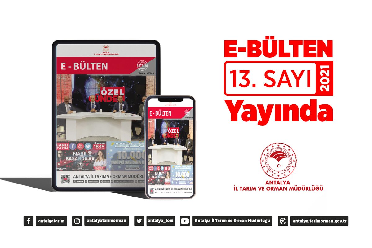 antalyailtarim's tweet photo. Antalya İl Tarım ve Orman Müdürlüğü faaliyetlerini içeren 
E-Bülten ile öne çıkan haberlere ulaşabilirsiniz... 
👇👇👇 @gokhankaraca_ 
https://t.co/IPUEg2RDtb https://t.co/5afD8Snnns