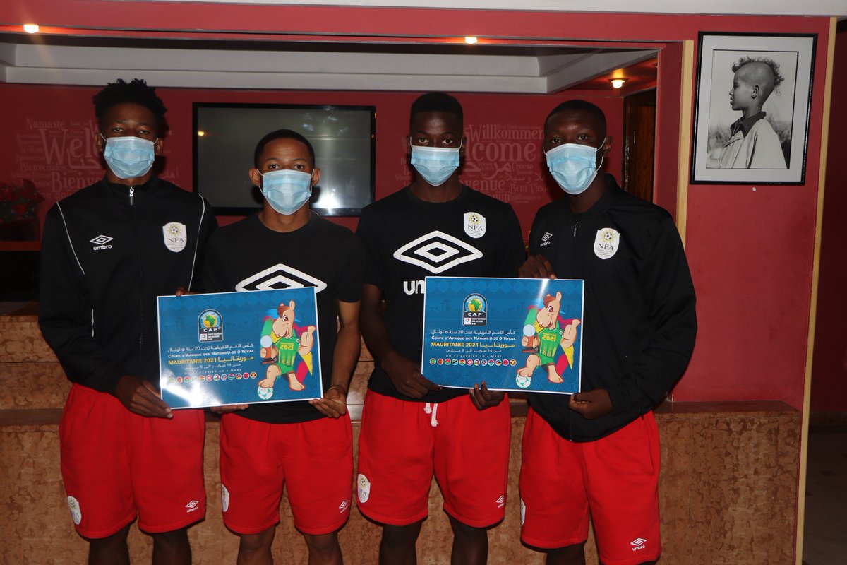 Official_NFA's tweet photo. The Namibia Men’s U20 team affectionately known as the Young Warriors arrived in Mauritania on Sunday evening for the upcoming u20 African Cup of Nations Finals.
#RememberOurNames https://t.co/XnWCytLg0w
