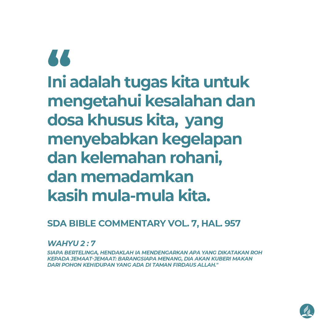 AdventKJKT's tweet photo. SERUAN PERTOBATAN

SDA Bible Commentary Vol. 7, hal. 957.
Ini adalah tugas kita untuk mengetahui kesalahan dan dosa khusus kita, yang menyebabkan kegelapan dan kelemahan rohani, dan memadamkan kasih mula-mula kita. 

#Advent #Adventist #AdventKJKT #KonferensJawaKawasanTimur #KJKT https://t.co/KVMJTO7CtM