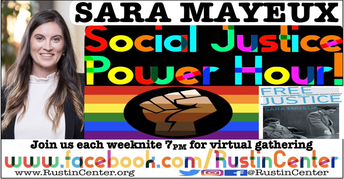 Ubiquitous, embattled, taken for granted, public defenders underfunded & overworked which creates inadequate representation for our most vulnerable populations @saramayeux on @RustinCenter Social Justice Power Hour talkin' 'Free Justice' TONITE LIVE 7pm ET facebook.com/events/bayard-…