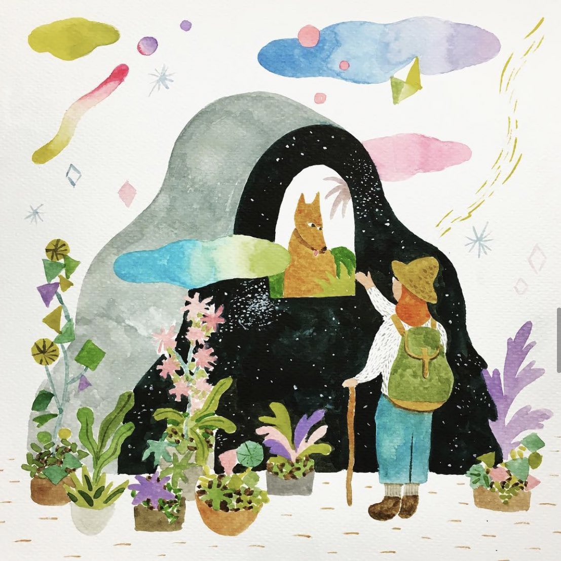 「#見た人もなにか無言で夜をあげる 」|芦野公平 kohei ashinoのイラスト
