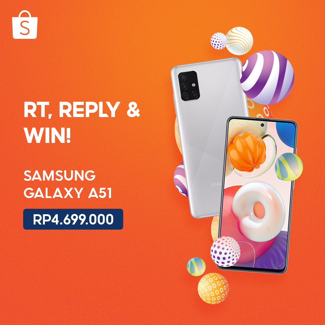 ShopeeID's tweet photo. ✨ GIVEAWAY Samsung Galaxy A51 ✨

Malam Sobat Shopee, mau dong dapetin SMARTPHONE GRATIS? Yuk, ikuti caranya:

1. FOLLOW @SHOPEEID
2. RT &amp; LIKE tweet ini
3. REPLY 'Shopee #ShopeeFashionSale33 #ShopeeBagiBagiHP #ShopeeKasihHadiah' SEBANYAK-BANYAKNYA https://t.co/OGIAk9VZZp