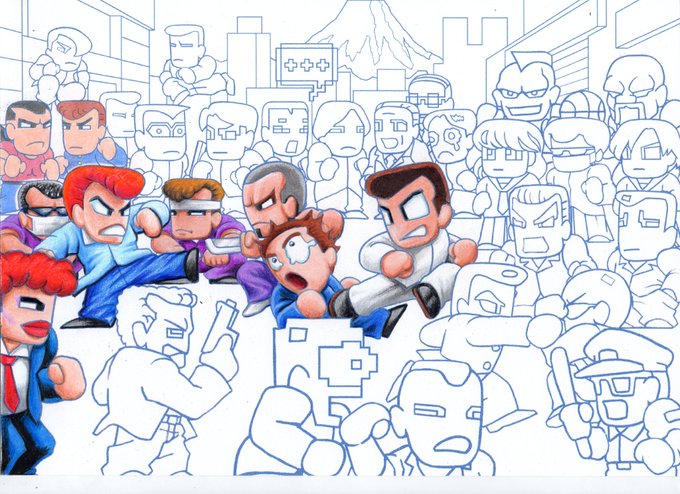 熱血硬派くにおくんのtwitterイラスト作品