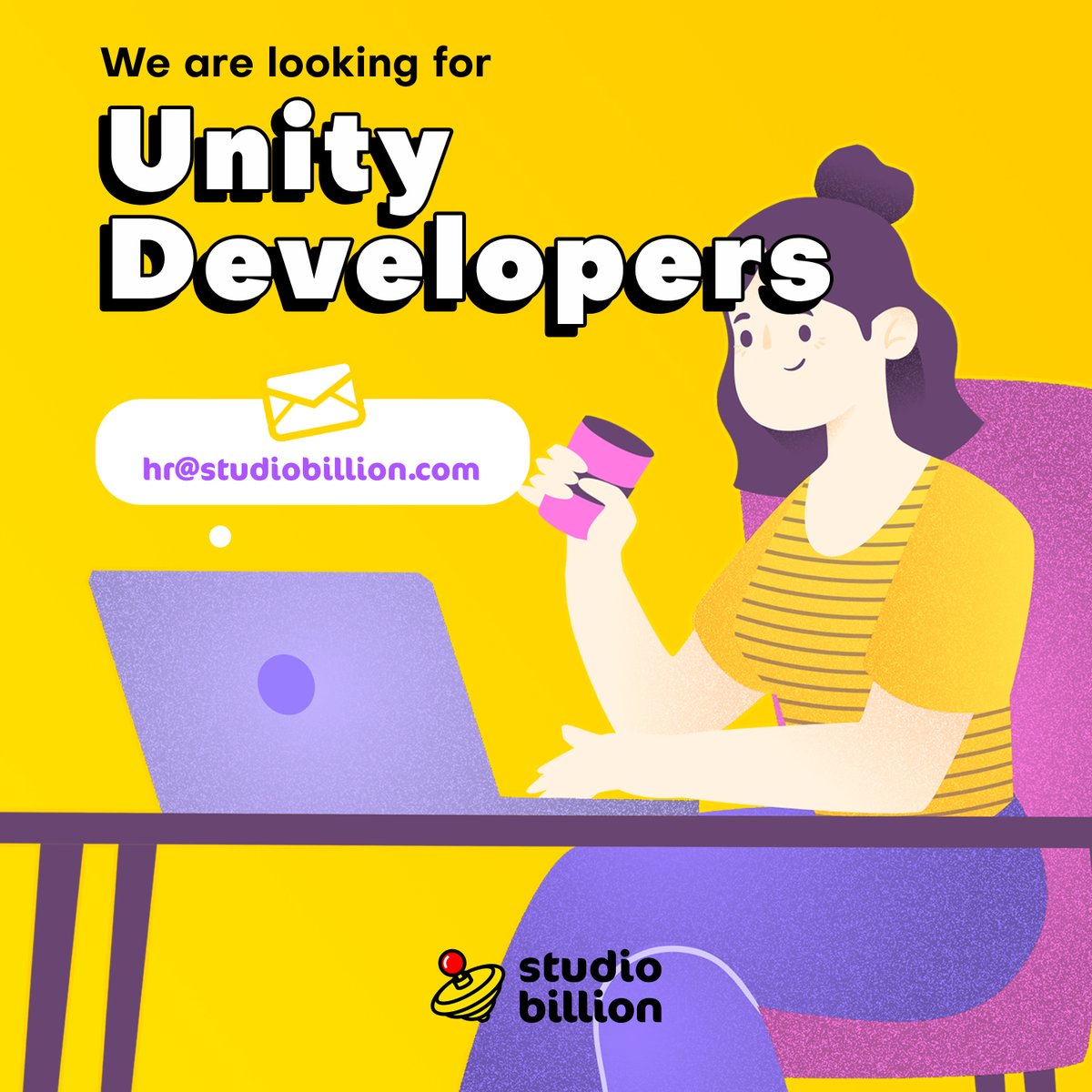 studiobillion's tweet photo. We are looking for Unity Game Developers who have experience in hyper-casual games with a vivid imagination and an enthusiasm to play games!

Join our team and let's make great games together!

https://t.co/RIqy354ODt https://t.co/xLghMgFE4m