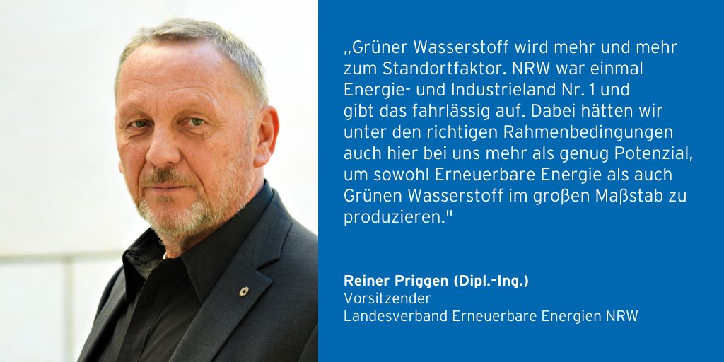 Während in Hamburg schon eine der größten Anlagen zur Produktion von Grünem #Wasserstoff aus regionalen #ErneuerbareEnergien geplant wird, setzt #NRW lieber auf den Import des Energieträgers. Hier wird die Chance zur Wertschöpfung verpasst. Unsere PM 👉  lee-nrw.de/presse/mitteil…