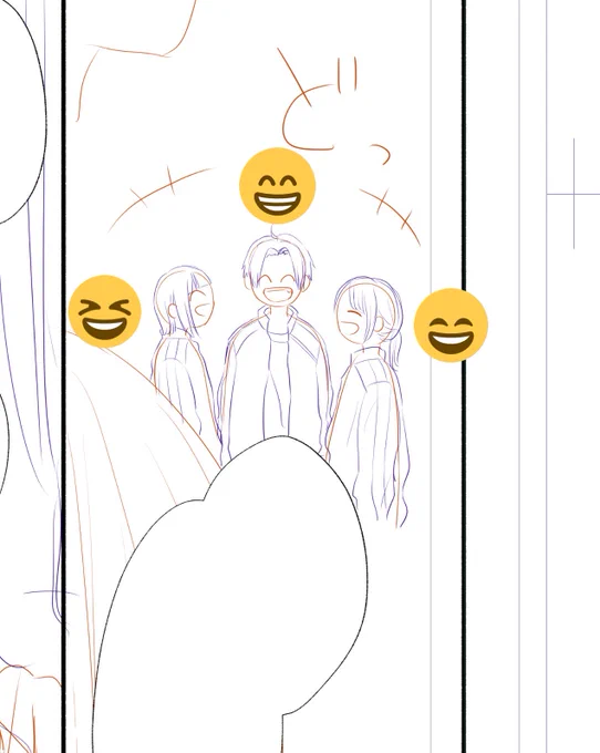 呑気三人衆👩‍👧‍👦(下絵)