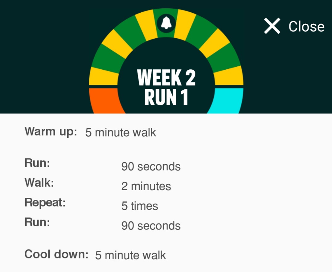  #couchto5k  #takeawaysto5ksWeek Two - Run One