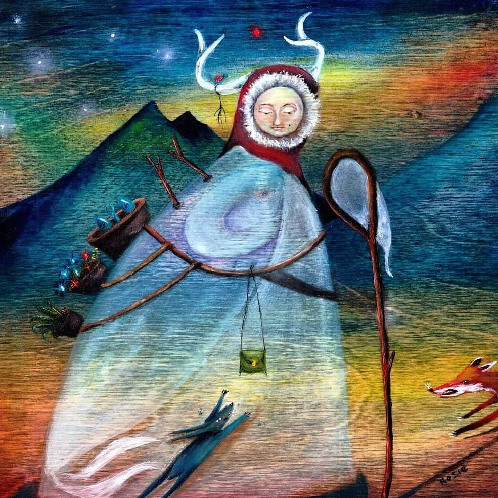 The Harvester, oil painting on wooden board... #artistsontwitter #artist #art #mythology #SURREALISM #fantasyart #oilpaint