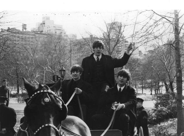On this date February 8 in 1964, The Beatles participated in a photographic session in Central Park, New York City. George was ill with a fever and did not participate. Photo source:  https://beatlesdaily.com&nbsp;.  #BeatlesGuterman  #OTD