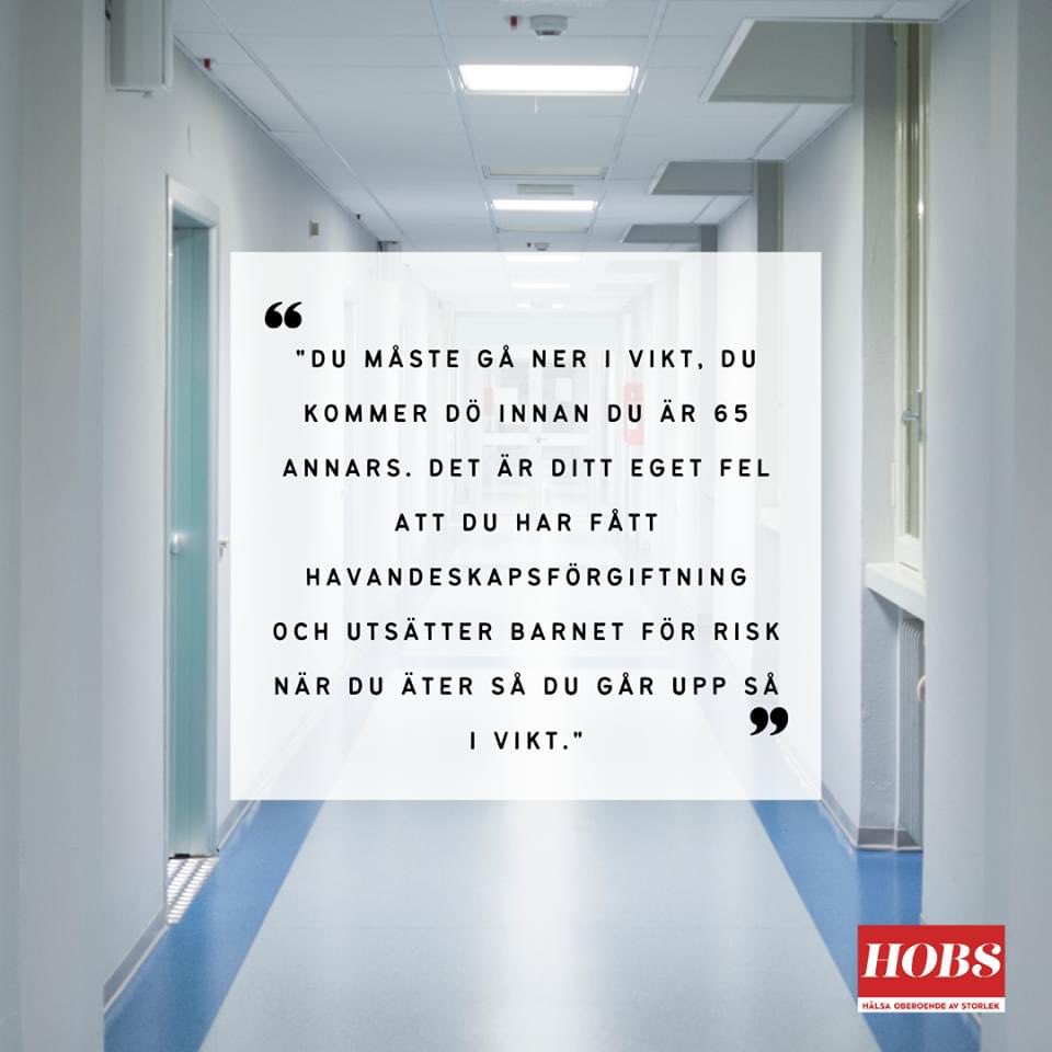 Att inte våga söka vård med rädsla för att bli utsatt för kränkande behandling utgör ett hot mot hälsan. Alla ska ha rätt att bli bemött på ett respektfullt sätt, utan att bli skam- och skuldbelagda #patient #vård #jämlikvård #övervikt  #hälsa #health #obesity #LivingWithObesity