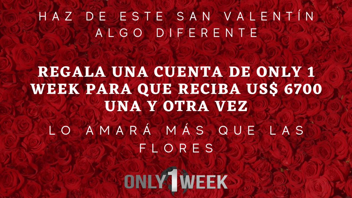 ONLY1WEEK2020's tweet photo. Con un solo aporte de US$ 60 podrás generar ingresos recurrentes.
A qué esperas para tomar acción?
#ONLY1WEEK #sanvalentin2021 #valentinesdaygift 

https://t.co/SSnrKiFapg https://t.co/RPAz7t1I83