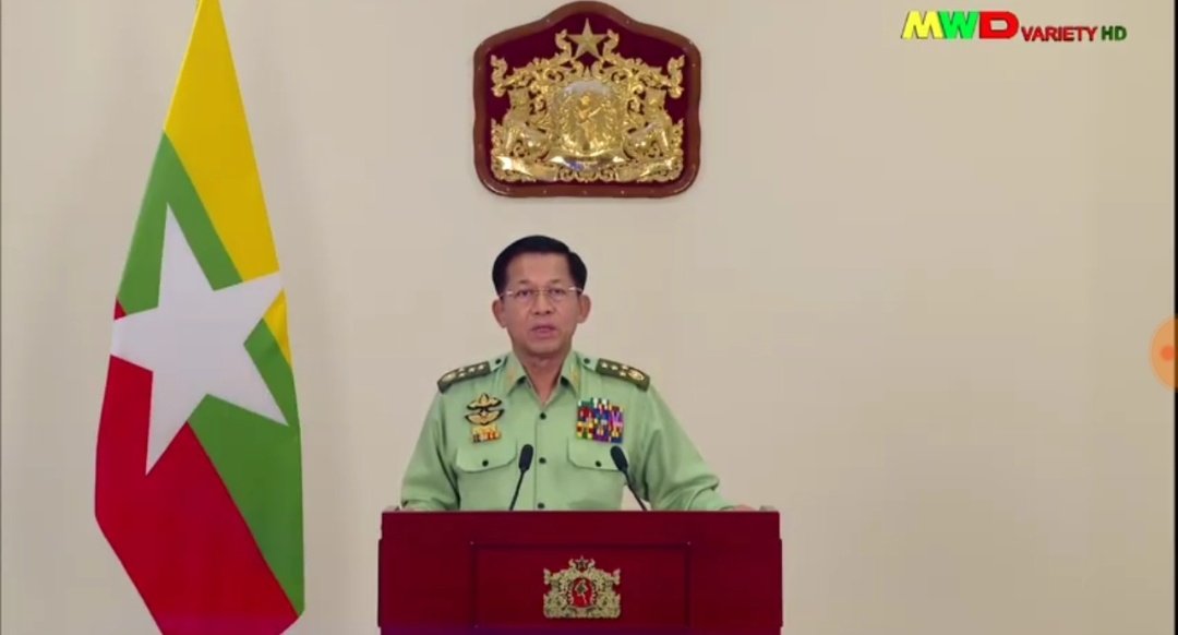 In his televised speech to nation, his 1st since taking over in Feb 1 coup  #Myanmar  #military chief also addressed issue of  #repatriation of  #Rohingya refugees (without mentioning identity) saying authorities are working with the  #Bangladesh counterparts  #WhatIsHappeningInMyanmar