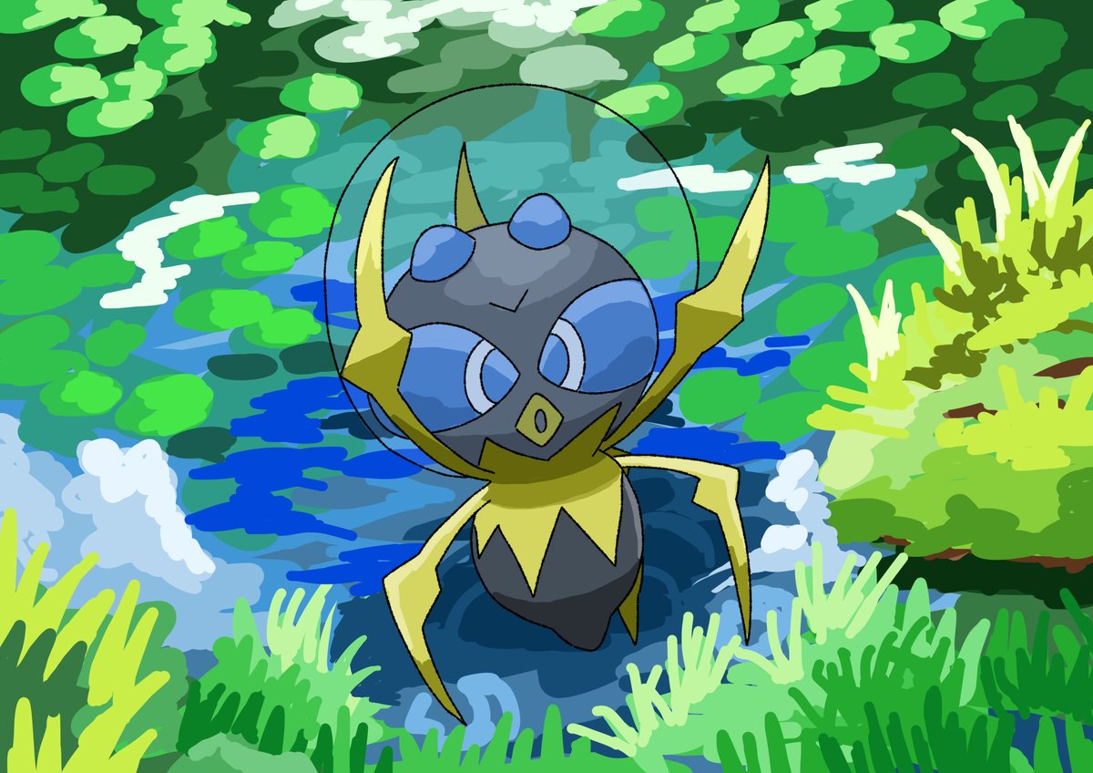 山椒魚 今日はシズクモでの参加です ポケモン版深夜の真剣お絵描き60分一本勝負