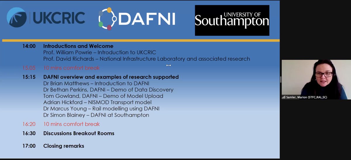 DAFNIfacility's tweet photo. DAFNI's partnership manager, Marion Samler, introduces today's exciting line-up discussing infrastructure research in today's DAFNI - @UKCRIC roadshow @unisouthampton DAFNI is a #UKCRIC facility #infrastructuremodelling #infrastructuredata https://t.co/NFL0dGWbXJ