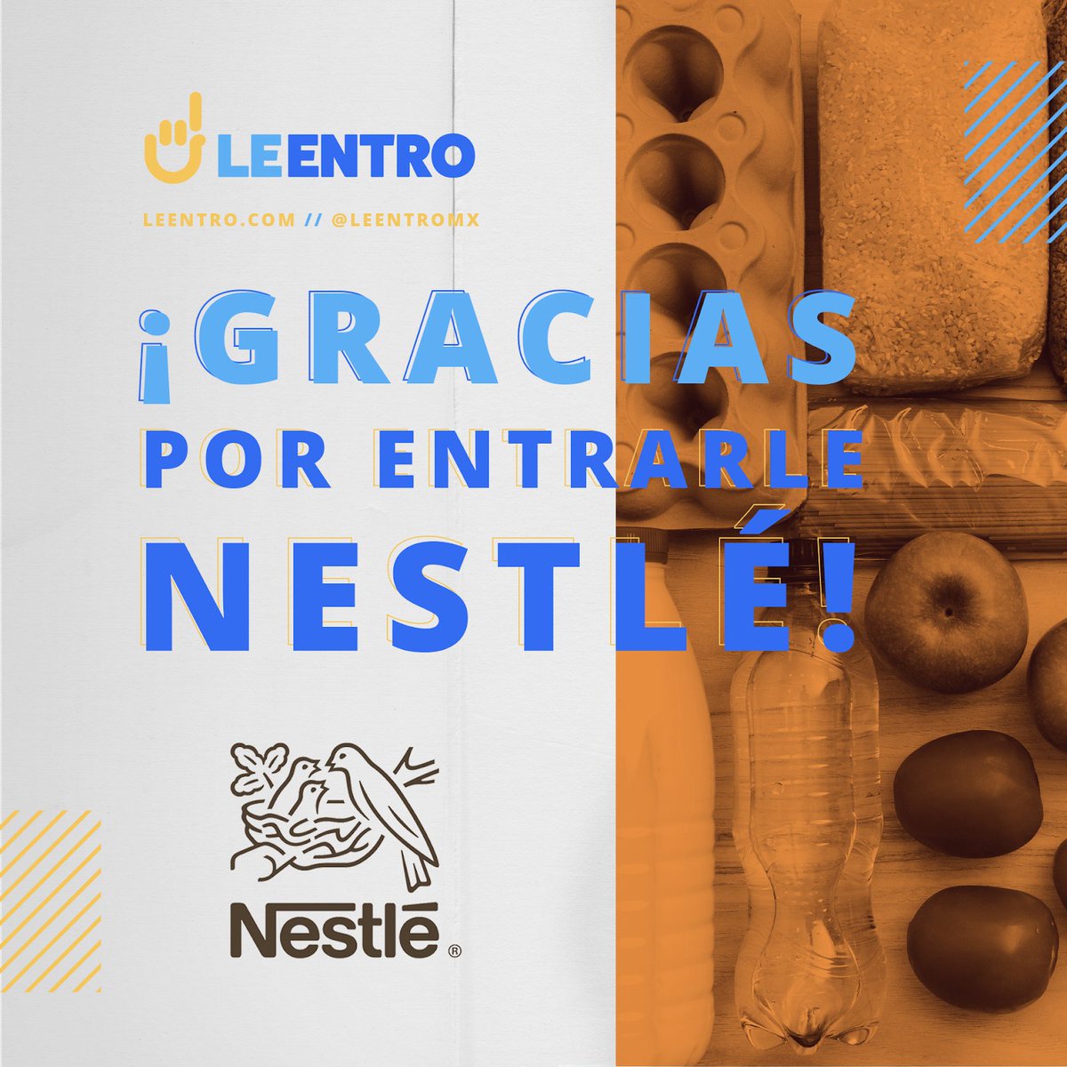 leentromx's tweet photo. De parte de LeEntro agradecemos a @NestleMX por su donativo de alimentos y bebidas, los cuales estamos seguros que tendrán un gran impacto en las vidas de quienes más lo necesitan. https://t.co/mlJBTPjpfL