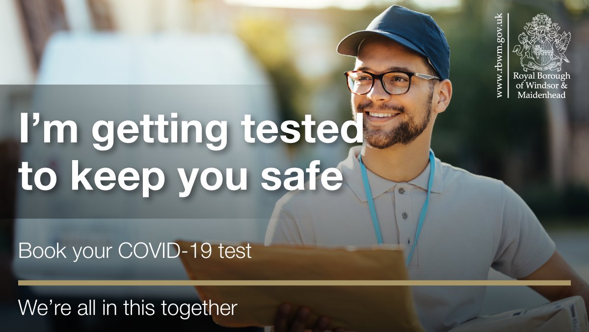Do you work in a public facing job you can't do from home? Worried about being asymptomatic? Book your free COVID-19 test online rbwm.gov.uk/home/council-a… #stopthespread #RBWMtogether