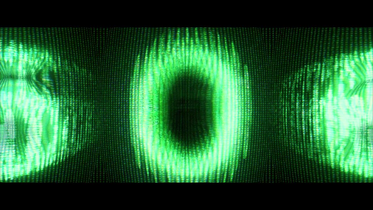 Another cool detail: Remember the opening shot as it goes through the numbers?Notice the striated light ridges of the Matrix code at an electron level?Looks an awful lot like when Cypher betrays their location and they have to go inside the walls to hide from the Agents.9/