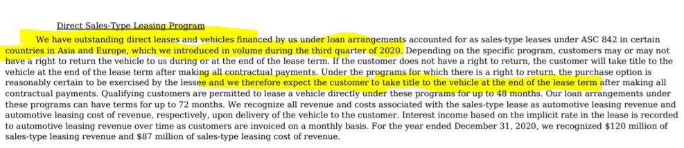 5/don't worry,  $TSLA assumes all these 2H leases end in sales $TSLA direct financing now"We have outstanding direct leases and vehicles financed by us under loan arrangements. . .in certain countries in Asia and Europe, which we introduced in volume .. third quarter of 2020"