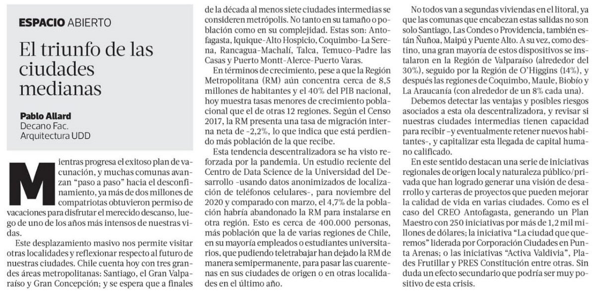 La presencia de iniciativas publicó privadas de origen local hoy en <a href="/latercera/">La Tercera</a> por <a href="/pallards/">Pablo Allard</a> + <a href="/CreoAntofagasta/">Creo Antofagasta</a> <a href="/presconti/">PRESConstitucion</a> <a href="/PladesFrutillar/">Fundación Plades</a> <a href="/ActivaValdivia/">Activa Valdivia - Consorcio Valdivia Sustentable</a> <a href="/CCiudades/">Corporación Ciudades</a> cc: <a href="/cndu_chile/">Consejo Nacional de Desarrollo Urbano</a>