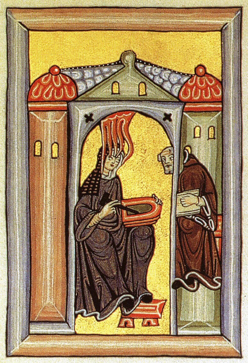 Today to celebrate  #LGBTHistoryMonth   we're going to introduce you to a medieval nun who you may not have heard of but you definitely should: meet Hildegard of Bingen, composer, writer, mystic, polymath, healer... and probably gay.
