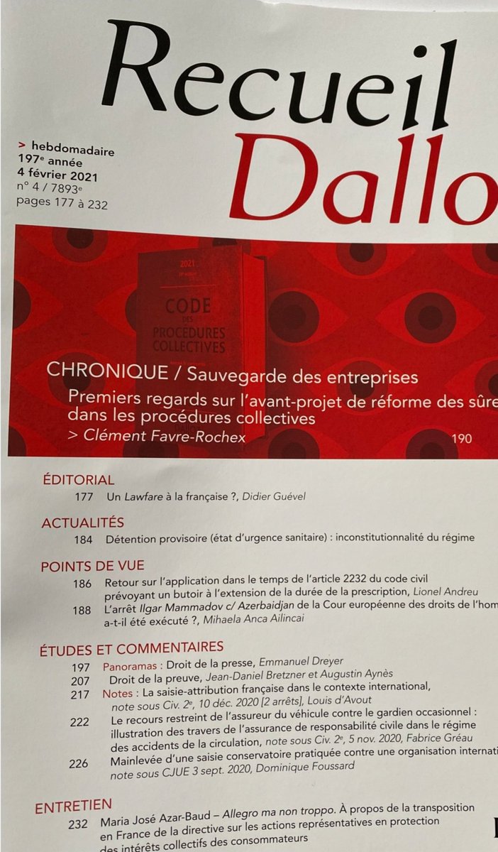 EaErdp's tweet image. 🔎 [Publication - Point de vue] Lionel Andreu, Retour sur l’application dans le temps de l’article 2232 du code civil prévoyant un butoir à l’extension de la durée de la prescription, D. 2021, 186. 

#erdp #droit @lionelandreu