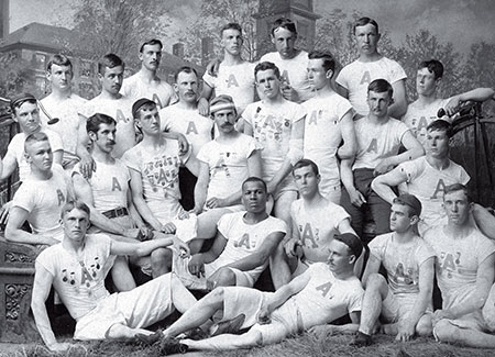 One was William Tecumseh Sherman Jackson, who earned a BA at Amherst College. He was the 1st student to be awarded the Bachelor of Social Science degree on Dec. 8, 1896. Jackson and other students reportedly played football at the University's old athletic field.