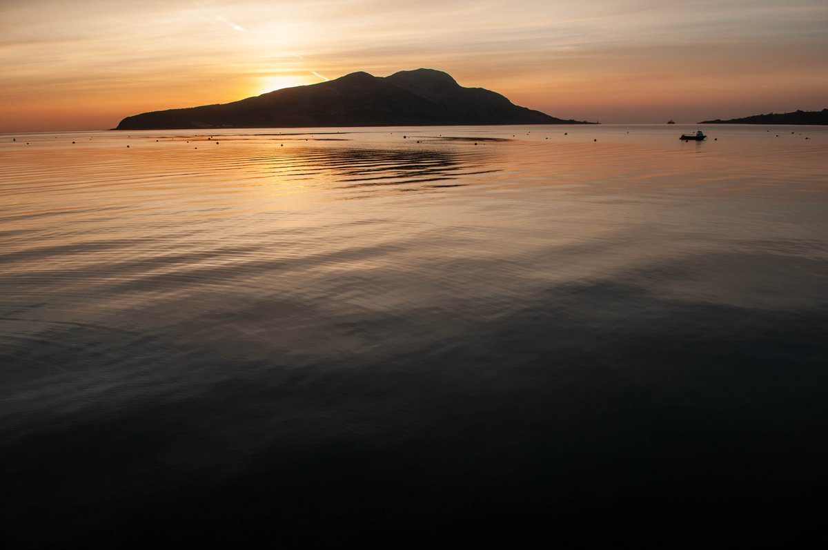 arranphoto's tweet photo. Holy Isle from Lamlash at sunrise #isleofarran #sunrise #scotland https://t.co/455JYVTgAm
