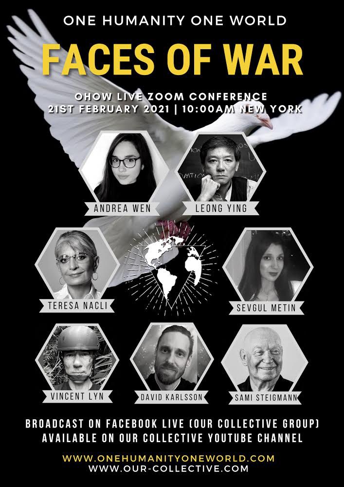OHOW2020's tweet photo. OHOW FACES OF WAR GLOBAL SPEAKERS - Part 2 #OHOW #OneHumanityOneWorld #FacesOfWar #Activism #Conference #OurCollective #NewWorld #Panelist https://t.co/QPj5WEIqYc