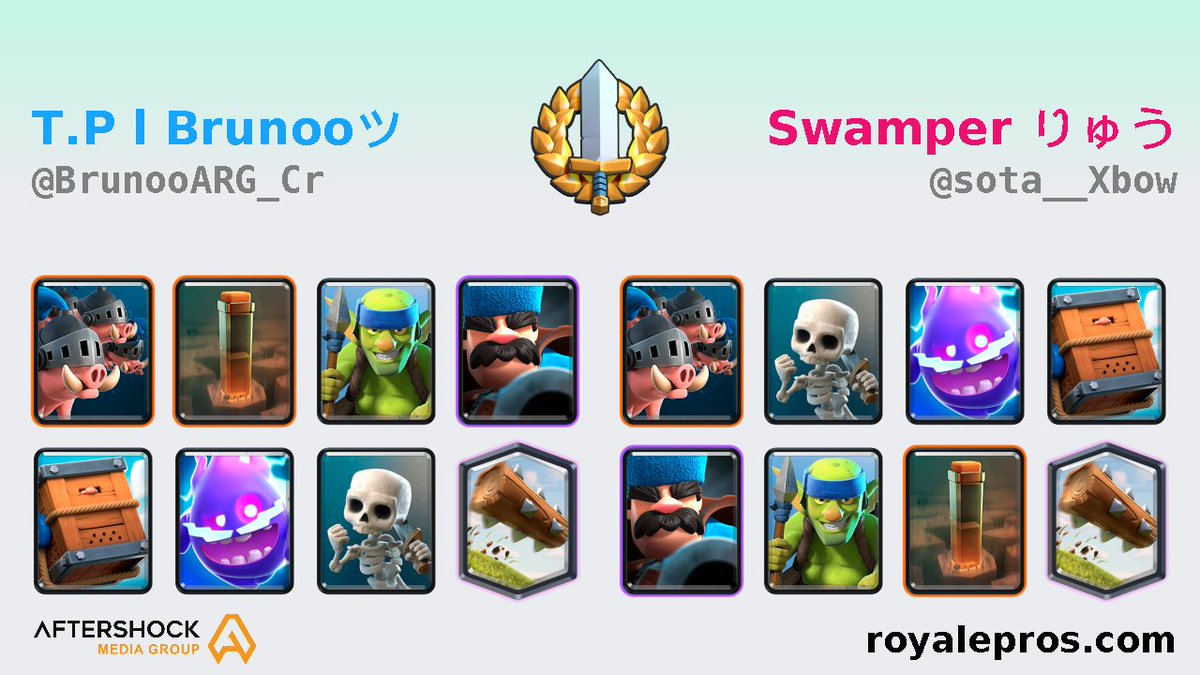 [12 Wins Grand Challenge Replay]

T.P l Brunooツ (<a href="/BrunooARG_Cr/">Brunoo🇦🇷</a>) vs Swamper りゅう❦ (<a href="/sota__Xbow/">そ</a>)

Replays: statsroyale.com/watch/grand/16…

GC Logs: royalepros.com/viewprofile/8R…

Powered by <a href="/AMGinfluence/">Aftershock Media Group</a>