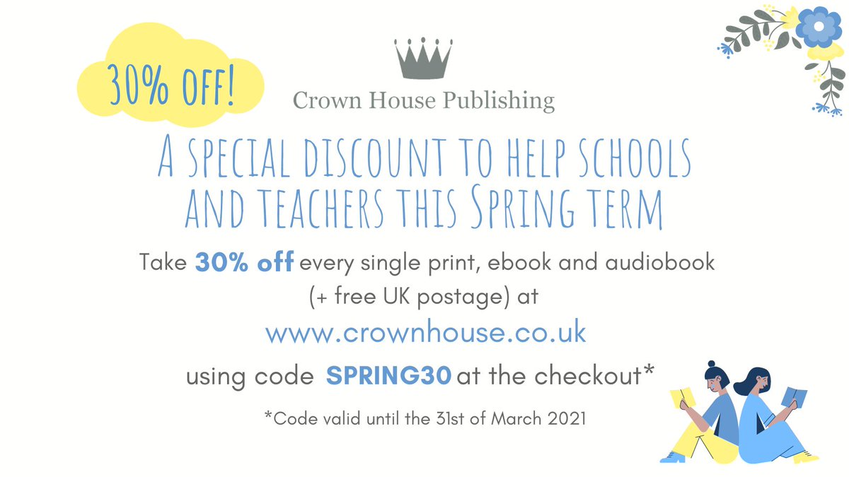 All those books you've been adding to your basket? They're all 30% off in our spring term discount  using the code SPRING30. Valid until 31st March!

crownhouse.co.uk 

#edutwitter #edchat