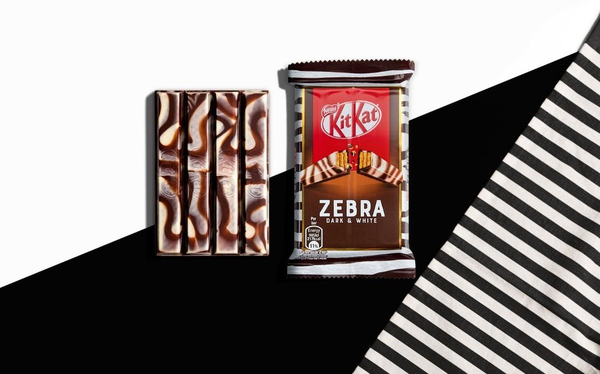 Nestlé debuts marbled dark and white #chocolate KitKat Zebra bit.ly/3d5117l #KitkatZebra #productinnovation