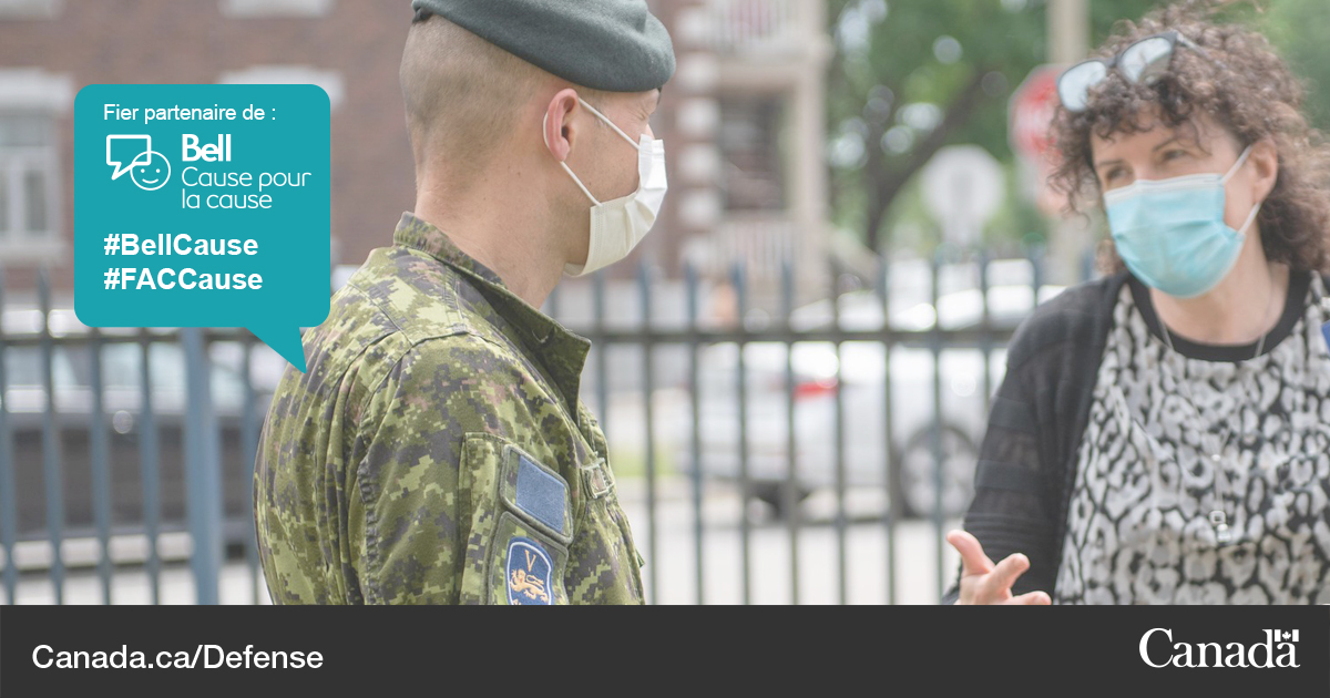 ForcesCanada's tweet photo. Cette année, la campagne #BellCause a aidé à recueillir plus de 7,9 millions de dollars pour des initiatives canadiennes en santé mentale. De plus, on a établi un nouveau record : 154 387 425 messages de soutien en une seule journées : https://t.co/FWfPIVIYs1 #FACCause https://t.co/O5MZldym2Y
