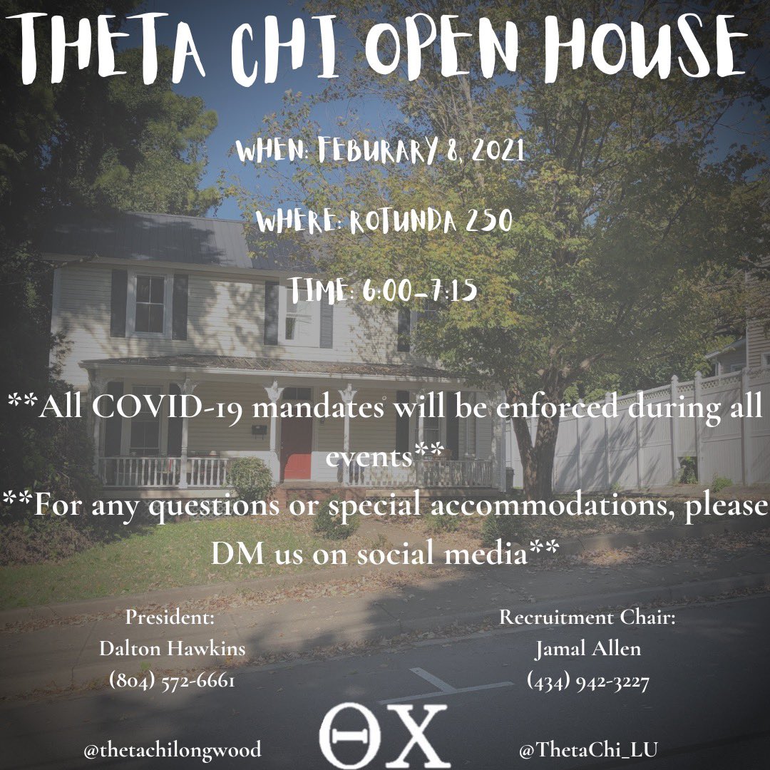 It’s rush week! To kick off the week, we have our open house tonight from 6:00-7:15 in Rotunda 250! Feel free to reach out with any question. We hope to see you there!
