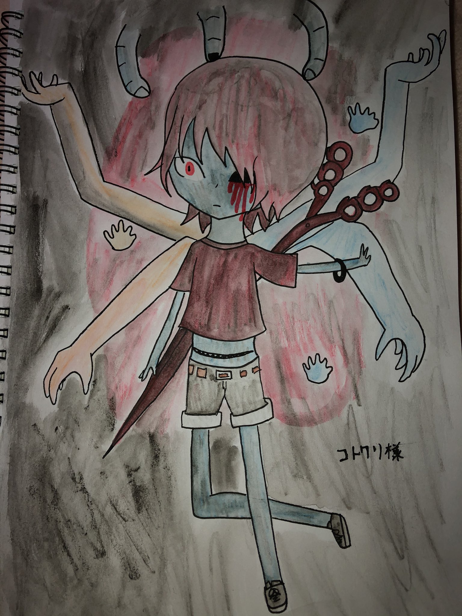 ユキ 深夜廻 擬人化 深夜廻のコトワリ様の擬人化を描いて見ました 個人的にかっこいいと思う